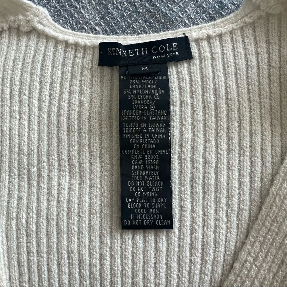Kenneth Cole Ribbed White Tank M - Picture 5 of 5